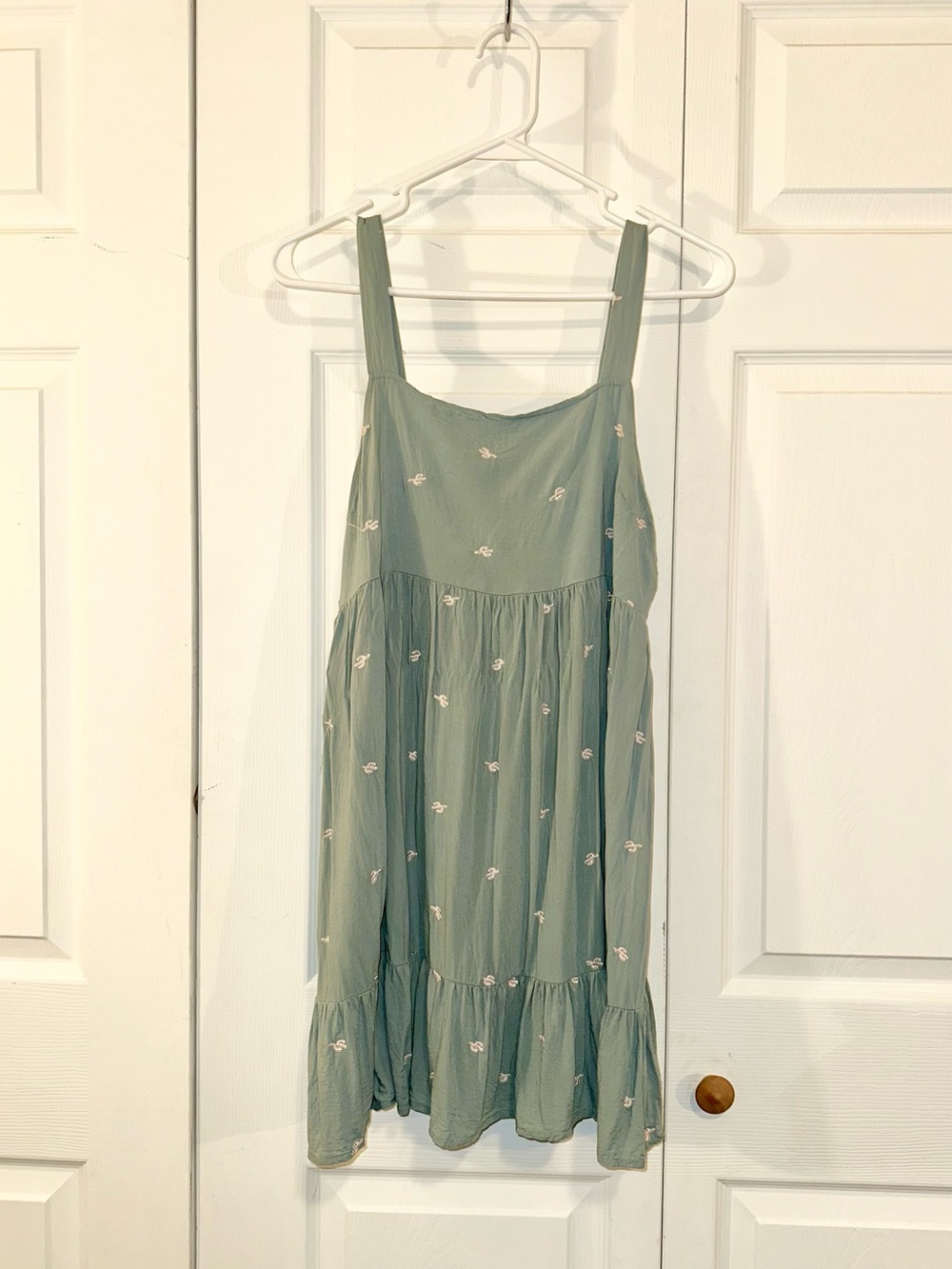Copper Key Sage Green Smocked Dress L